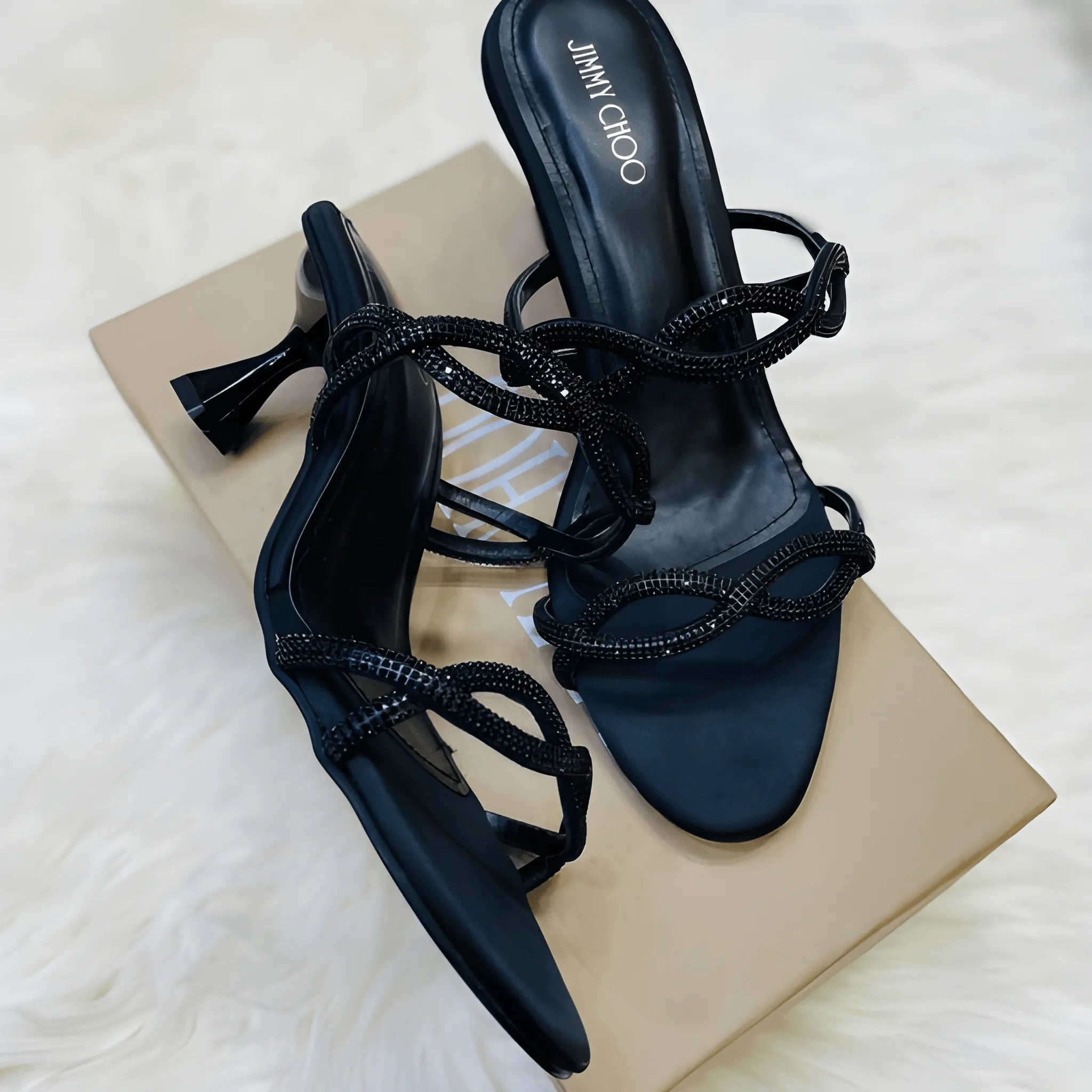 Mesh Glam Heel - Black