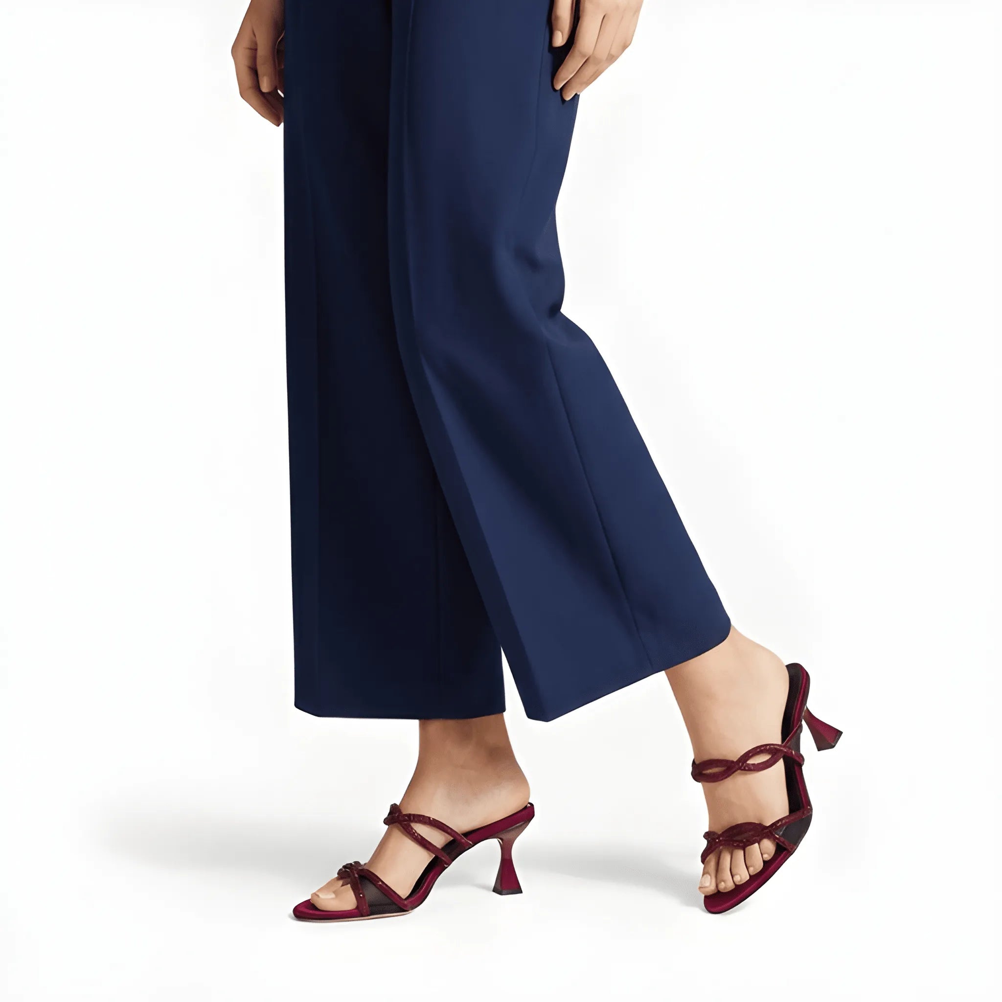 Mesh Glam Heel - Maroon