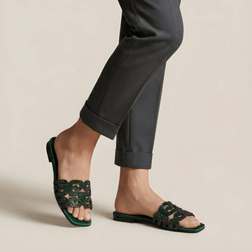 Minimal Luxe Slipper - Green