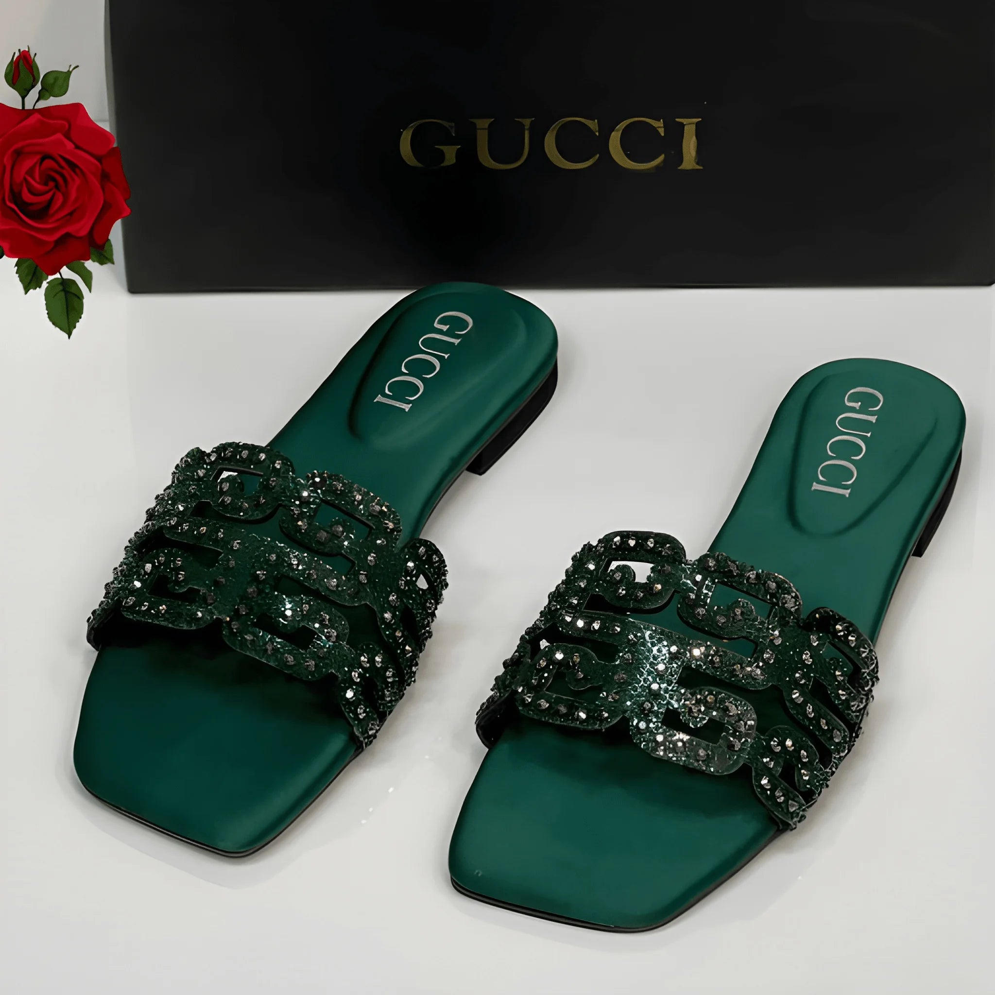 Minimal Luxe Slipper - Green