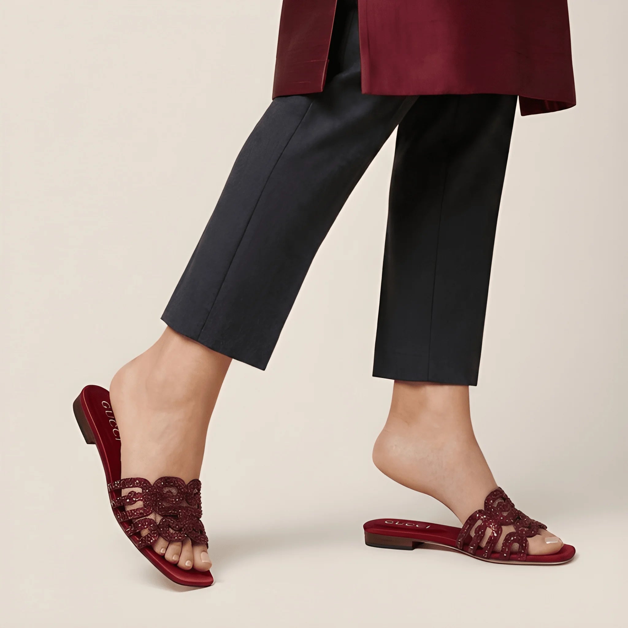 Minimal Luxe Slipper - Red