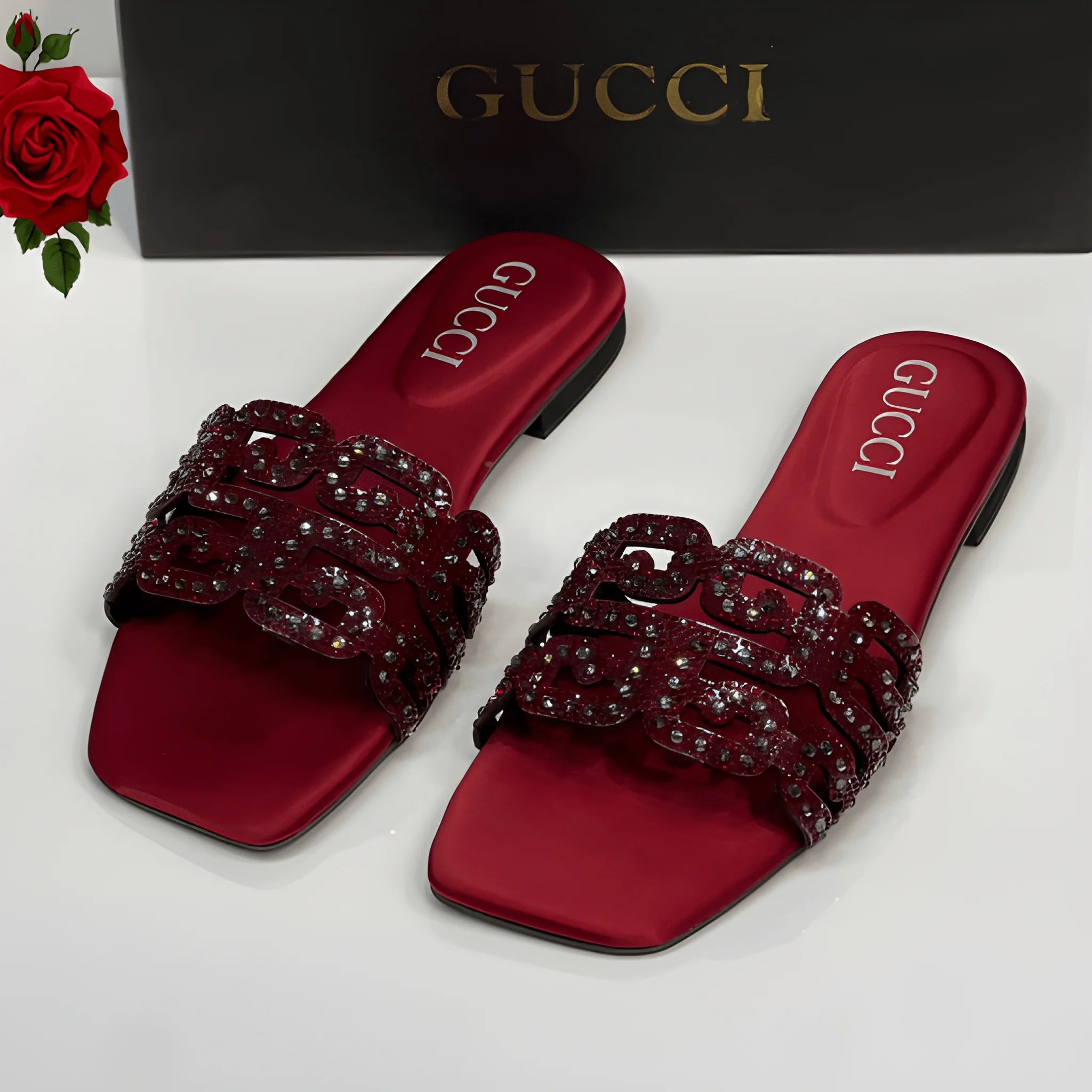 Minimal Luxe Slipper - Red