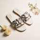 Monogram Charm Flat – White