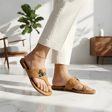 Mustard Dark Embellished Slide