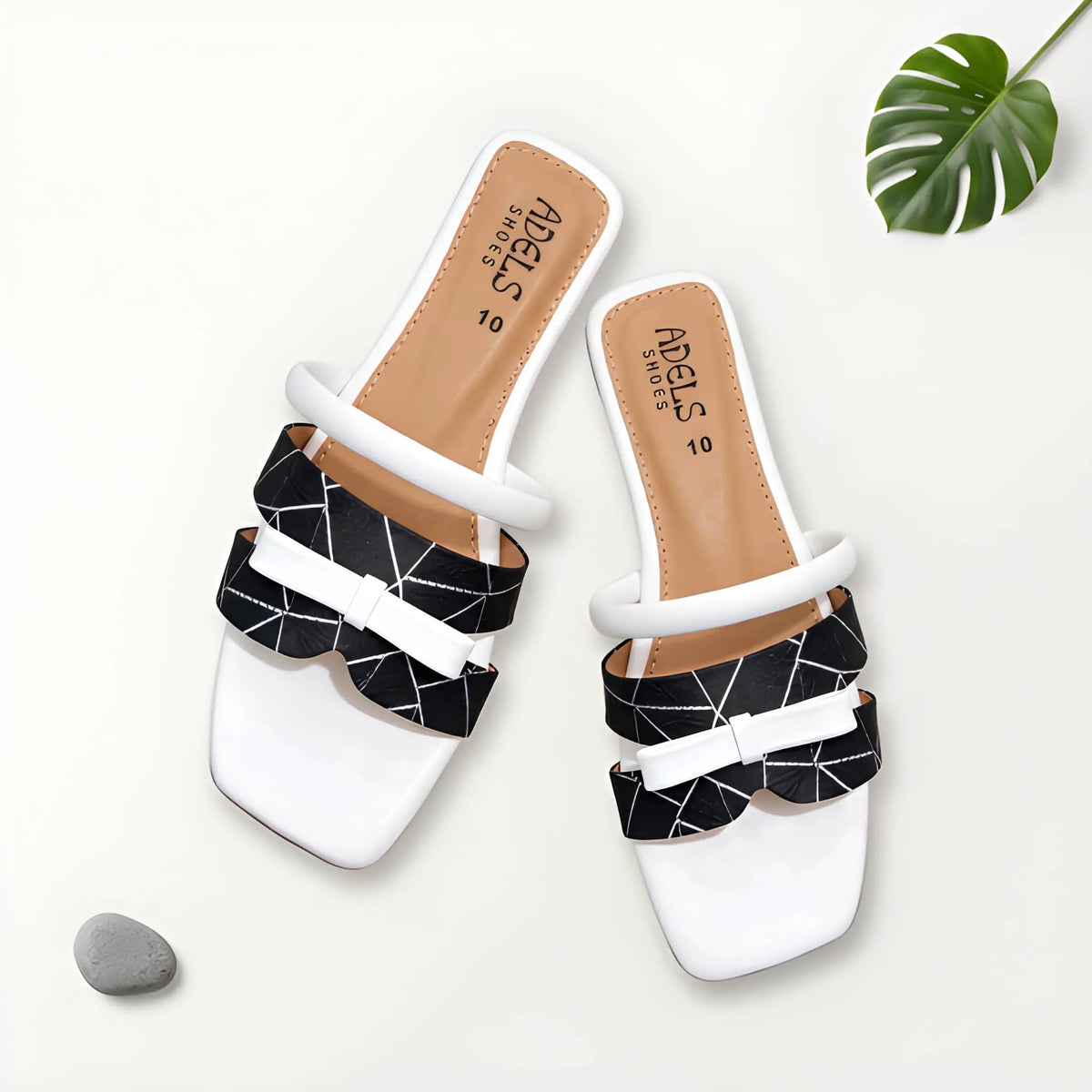 Noir Double Strap Slide - White