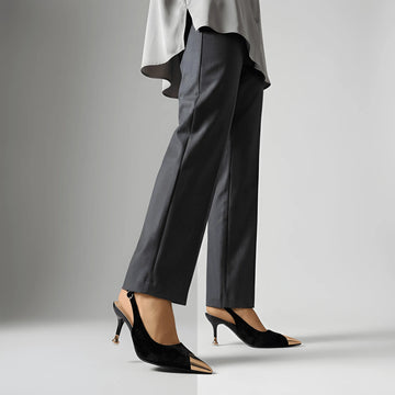 Pointed Glam Heels - Black