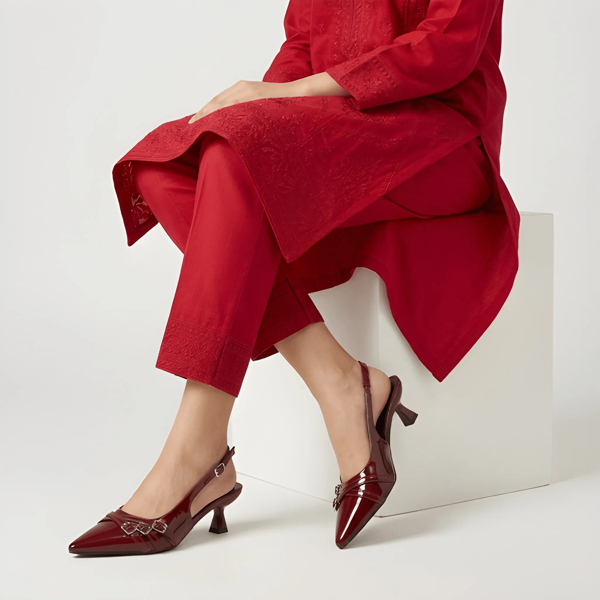 Pointed Stiletto Heel - Maroon