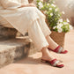 Red Rhinestone Satin Heel
