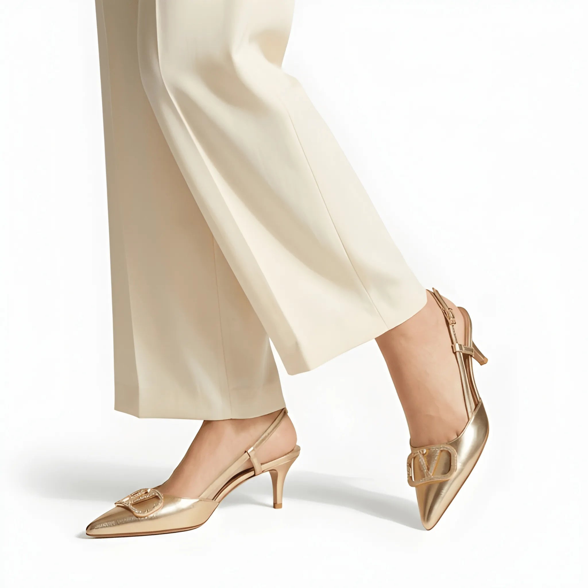 Rockstud Inspired Heel - Gold