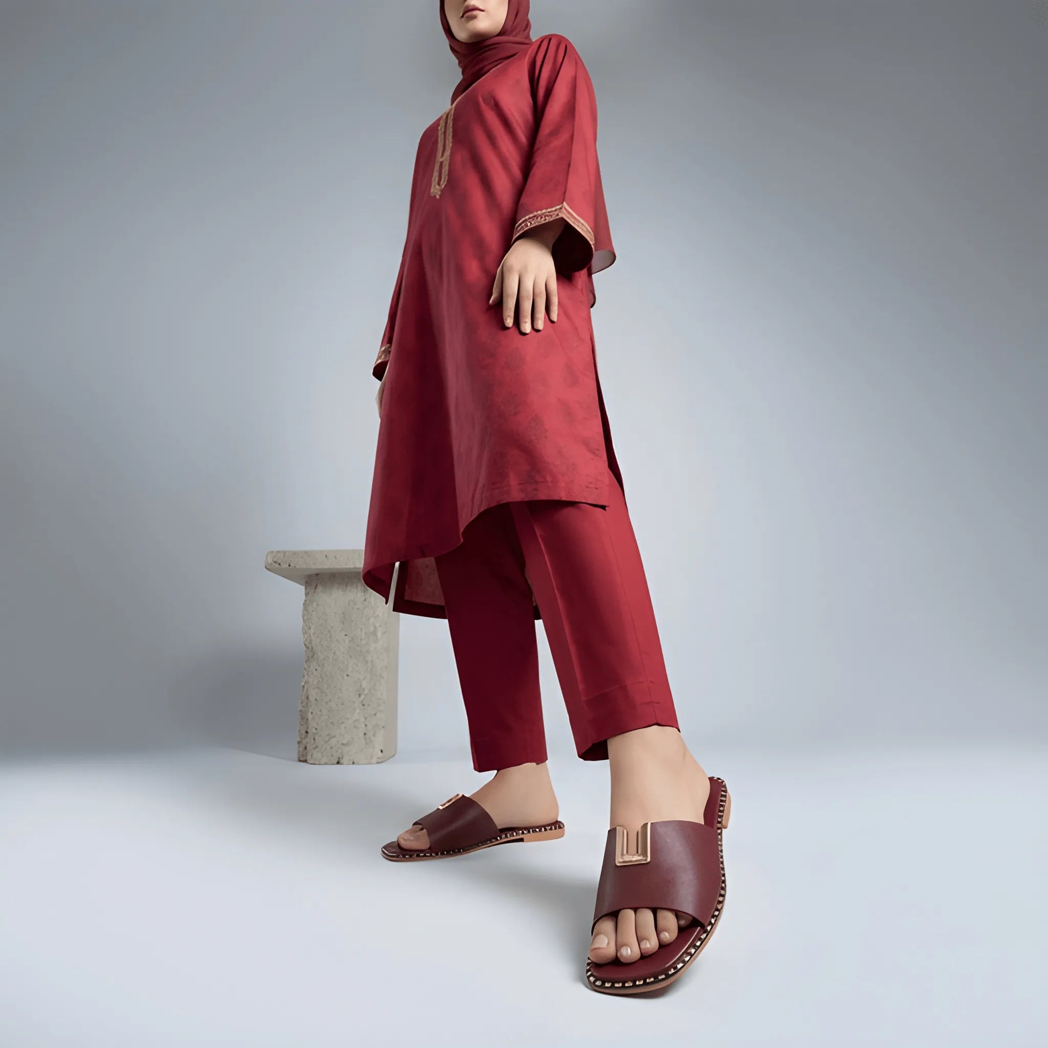 Ruby Buckle Slipper - Red