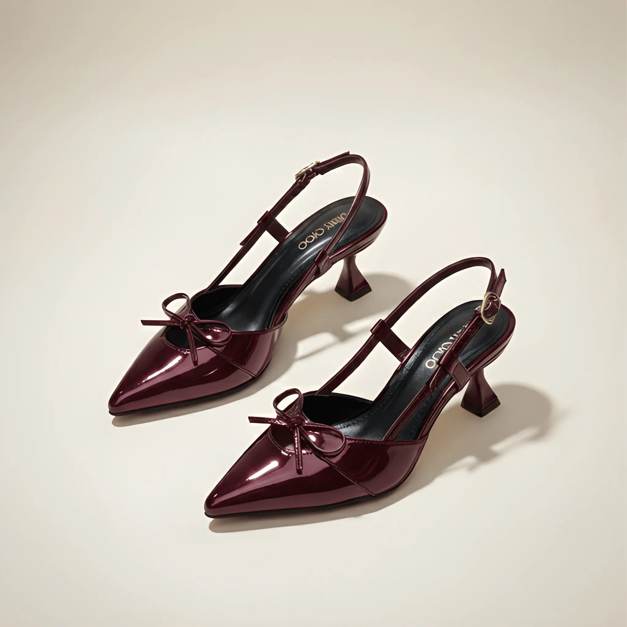 Runway Inspired Tie Heel - Maroon