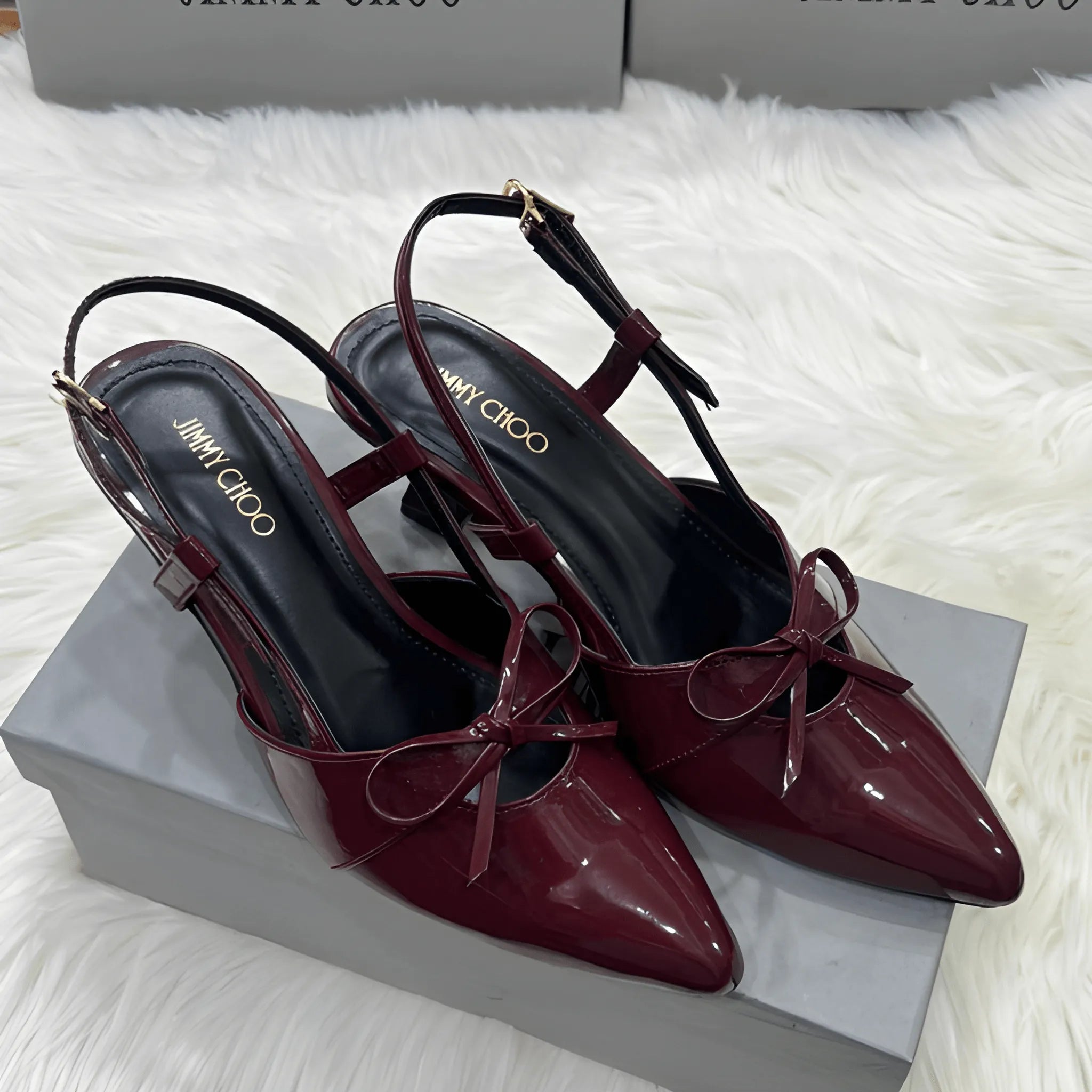 Runway Inspired Tie Heel - Maroon