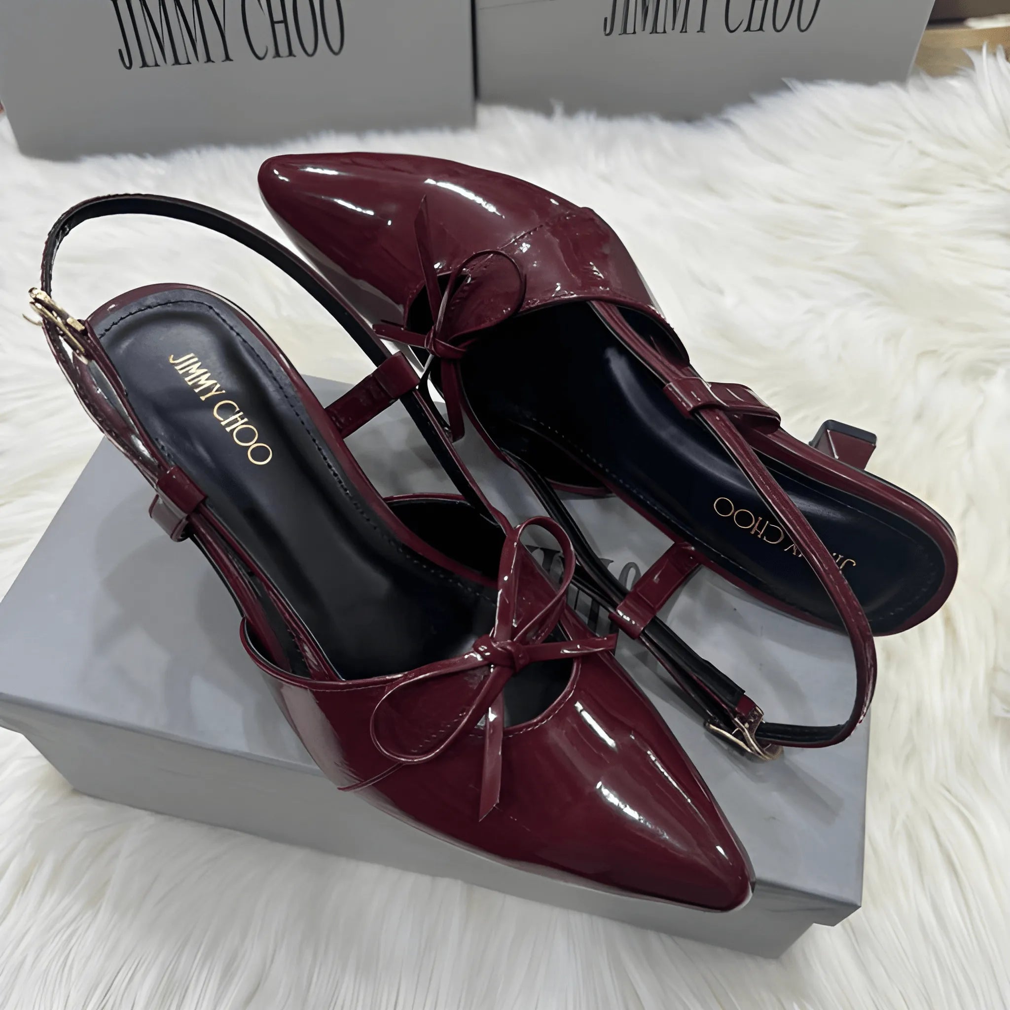 Runway Inspired Tie Heel - Maroon
