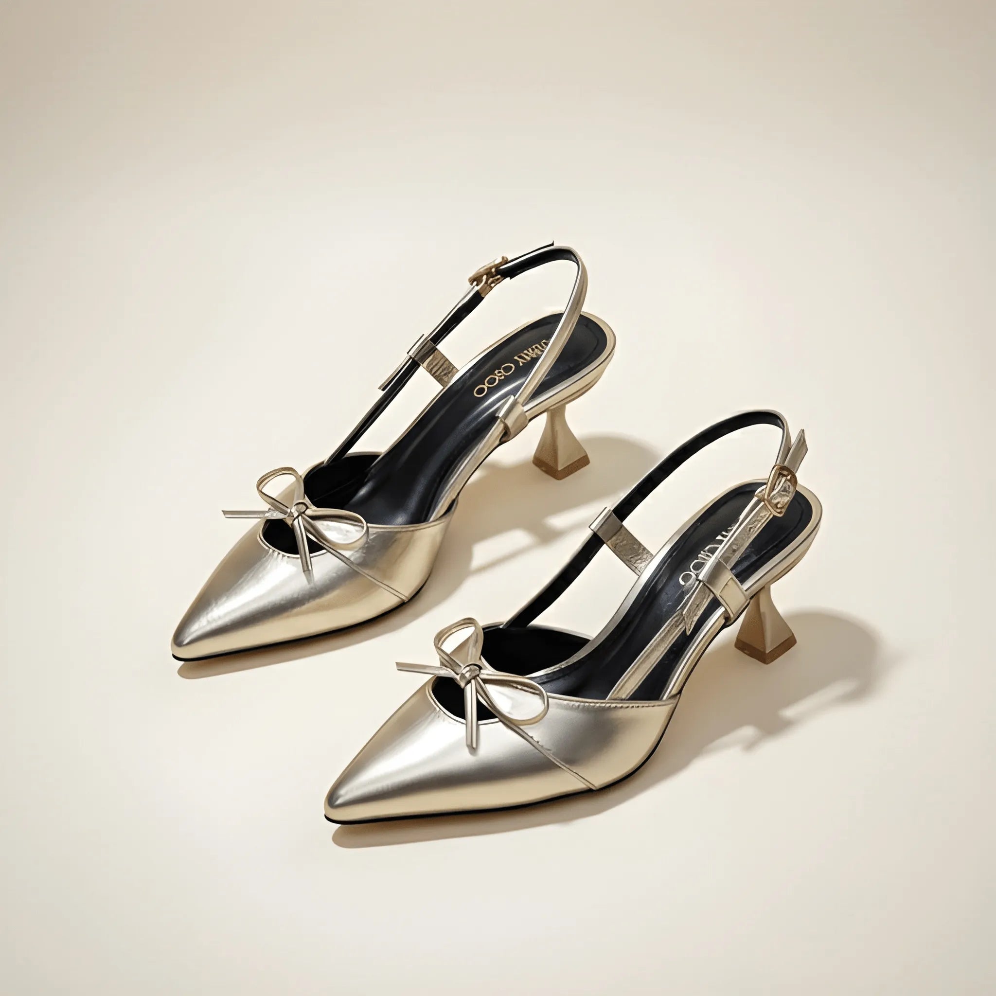 Runway Inspired Tie Heel - Silver