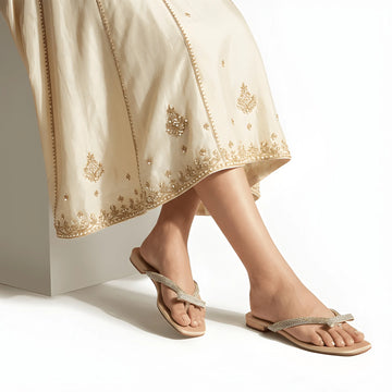 Runway Style Flat Slipper - Fawn