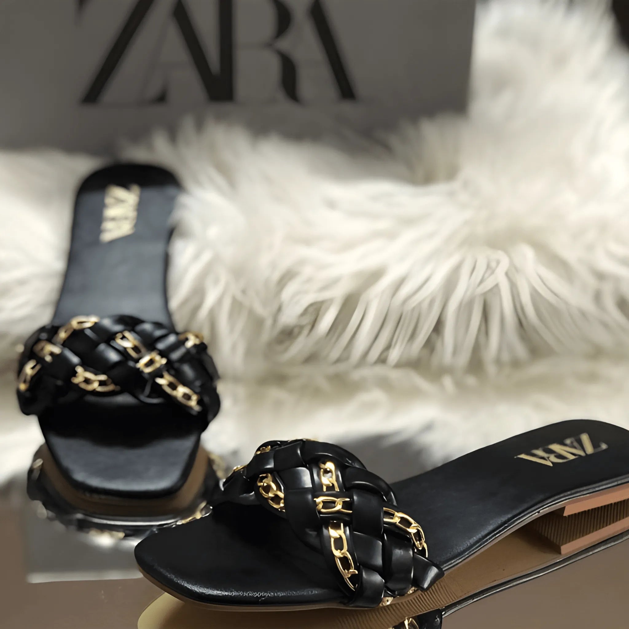 Satin Lounge Slipper - Black