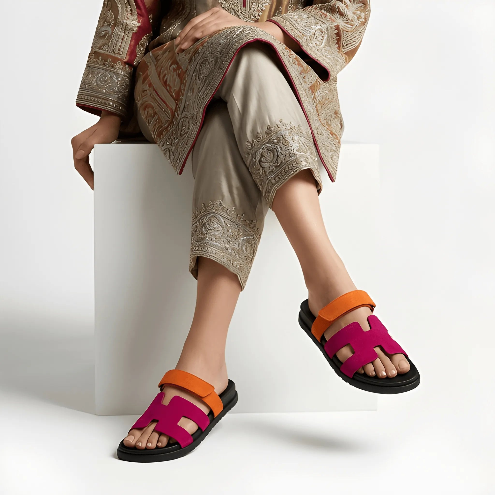 Sculpted Anatomical Sandal - Red