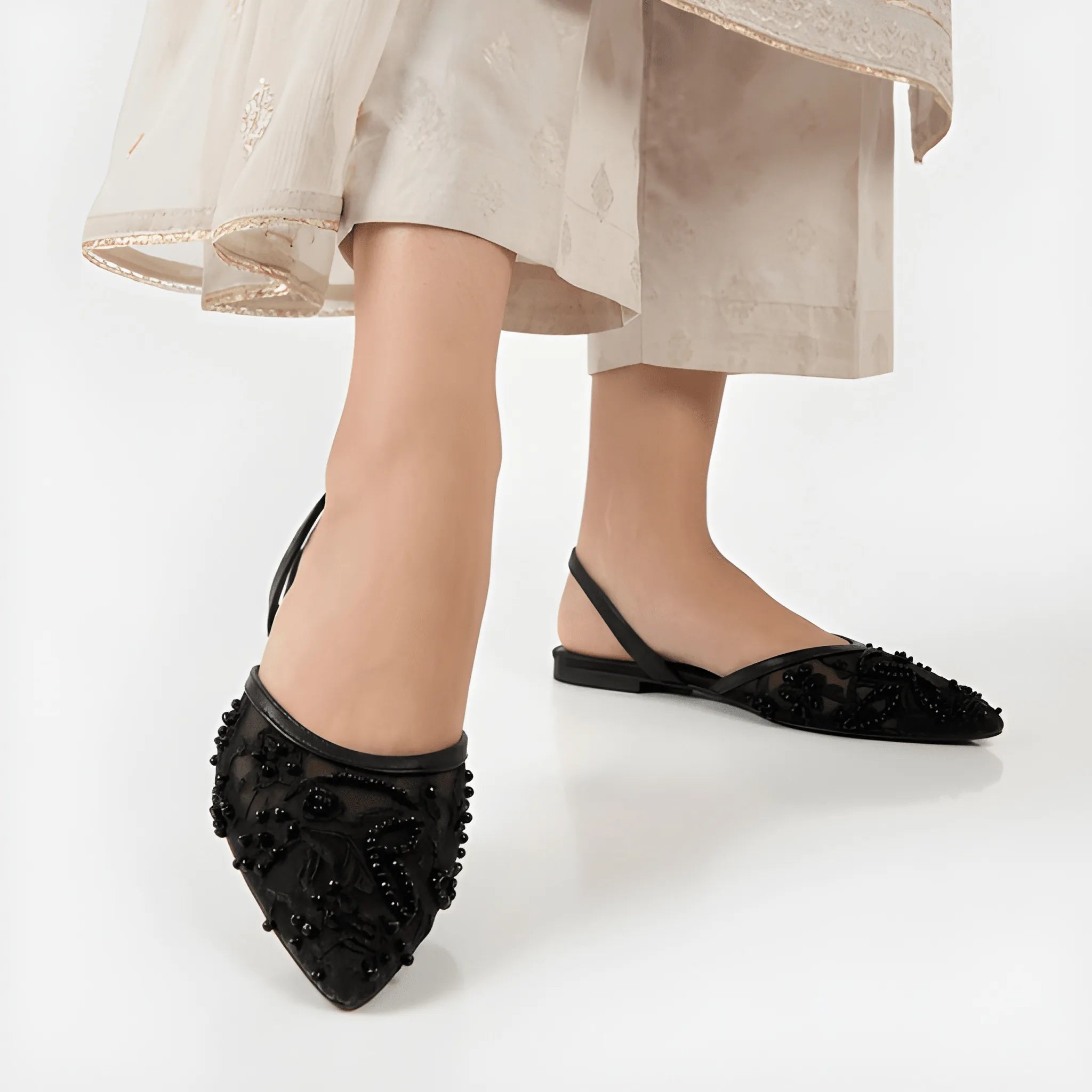 Sheer Elegance Flat Pump - Black