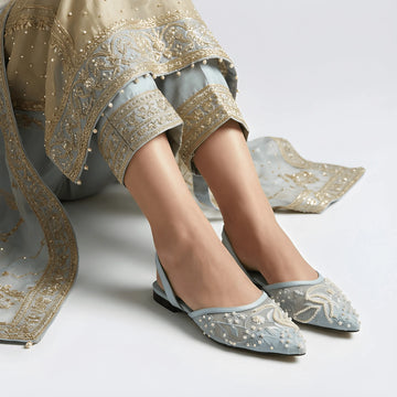 Sheer Elegance Flat Pump - Blue