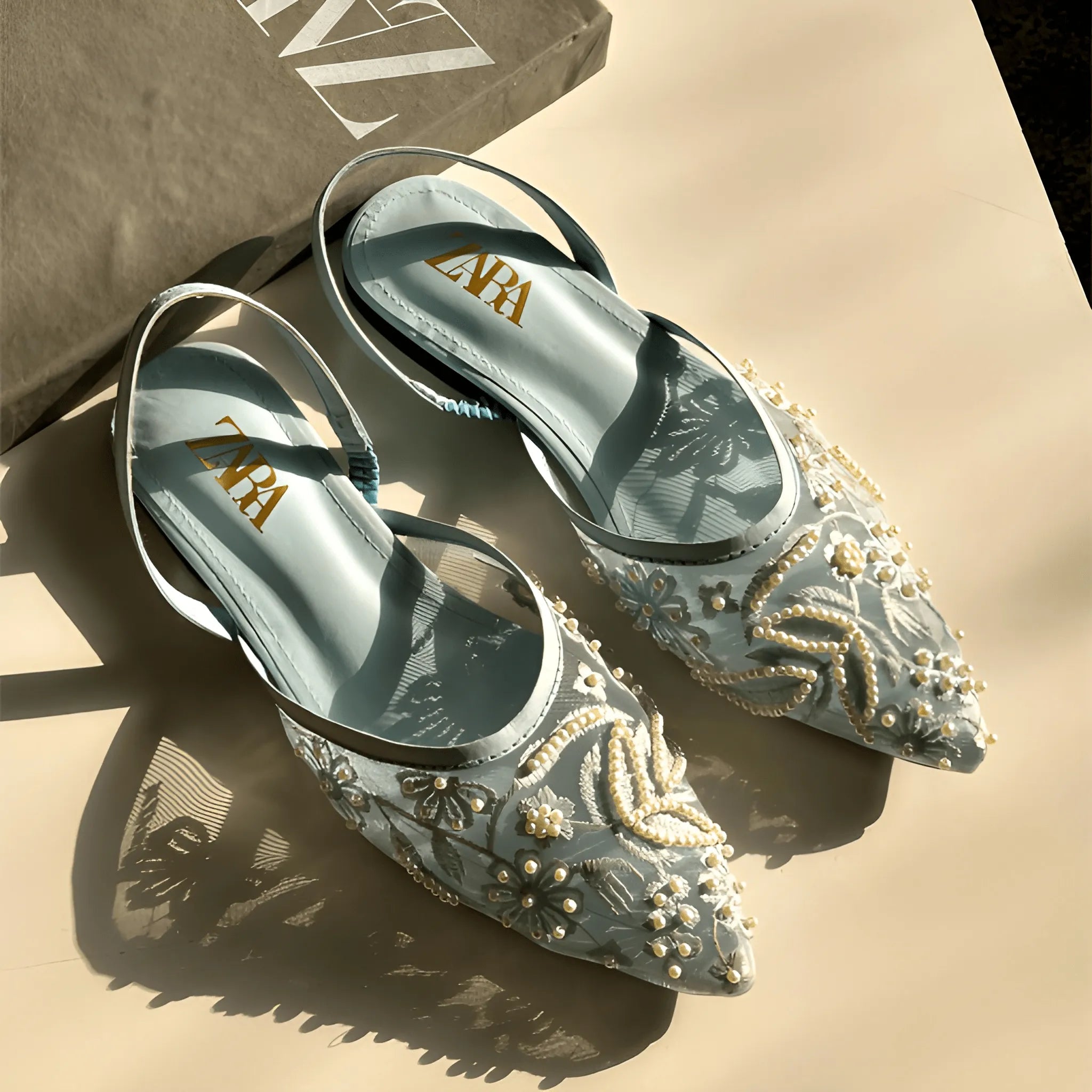 Sheer Elegance Flat Pump - Blue