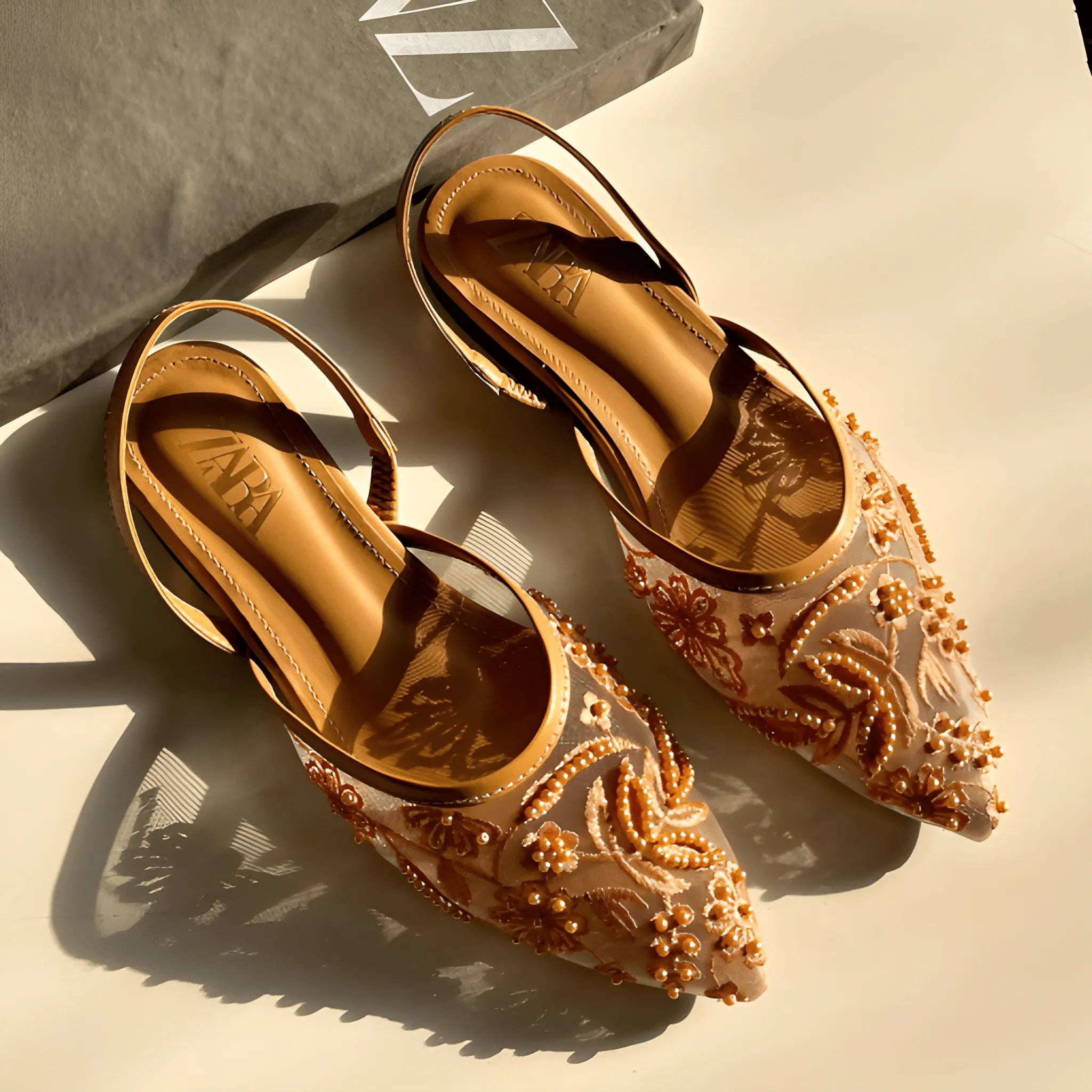 Sheer Elegance Flat Pump - Brown