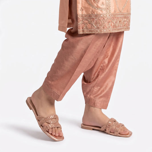 Shimmer Luxe Slide – Peach