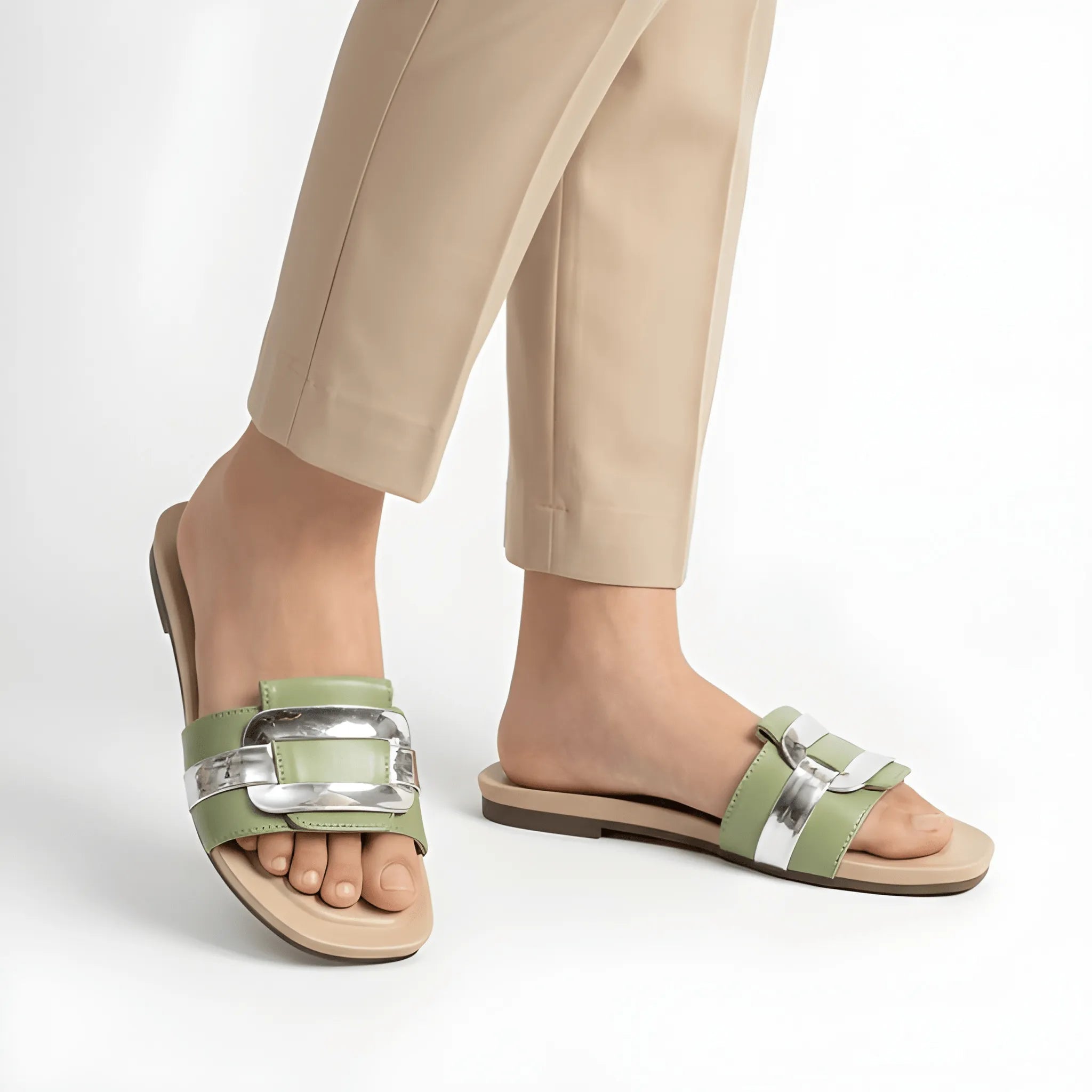 Silver Statement Slipper