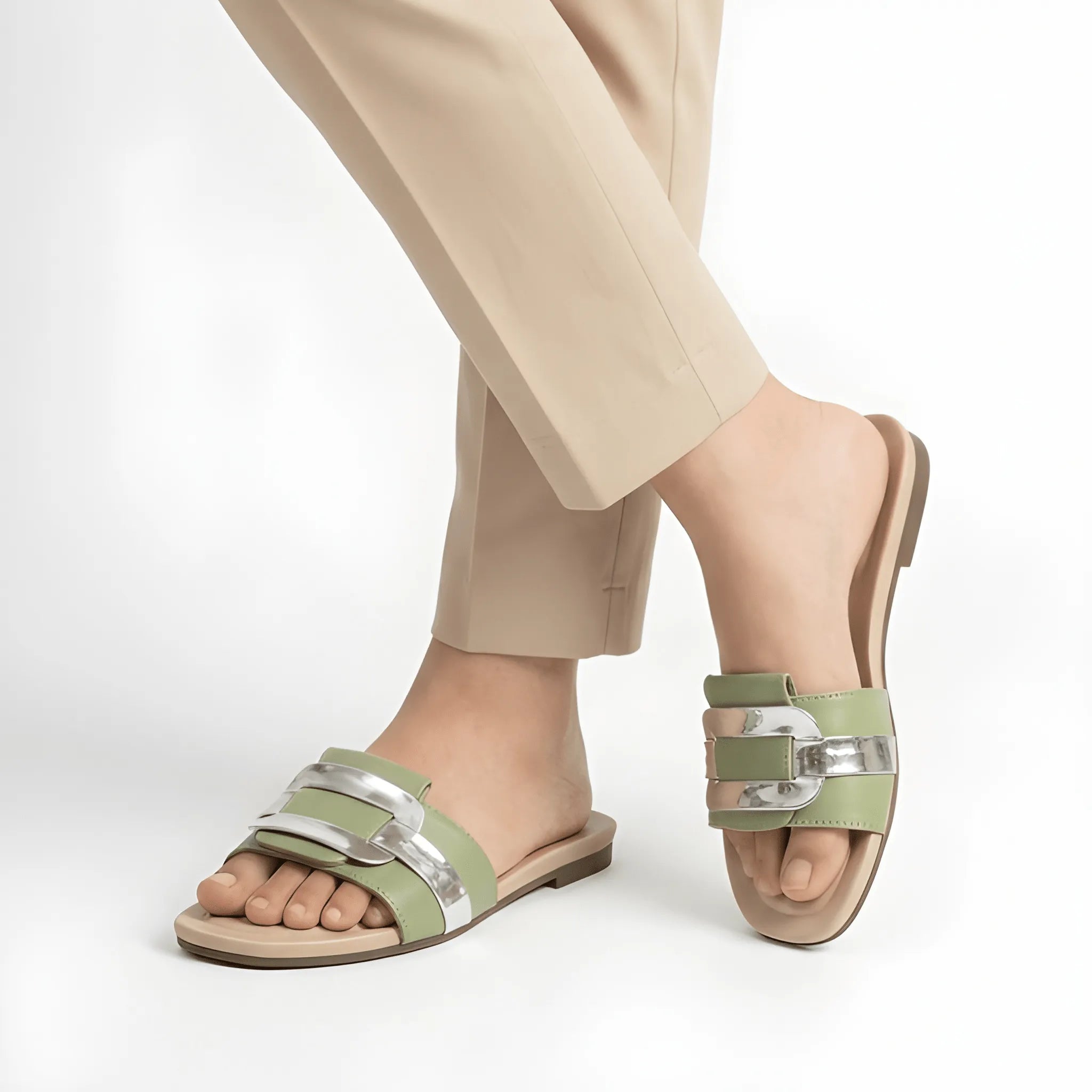 Silver Statement Slipper