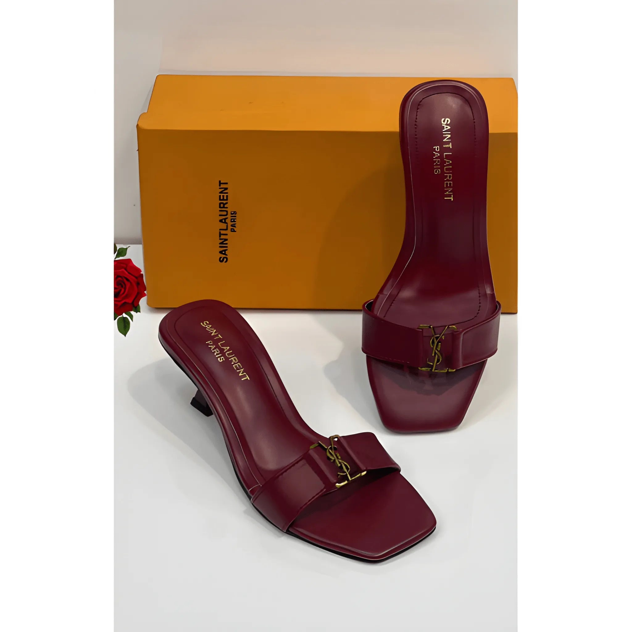 Slim Point Kitten Heel - Maroon