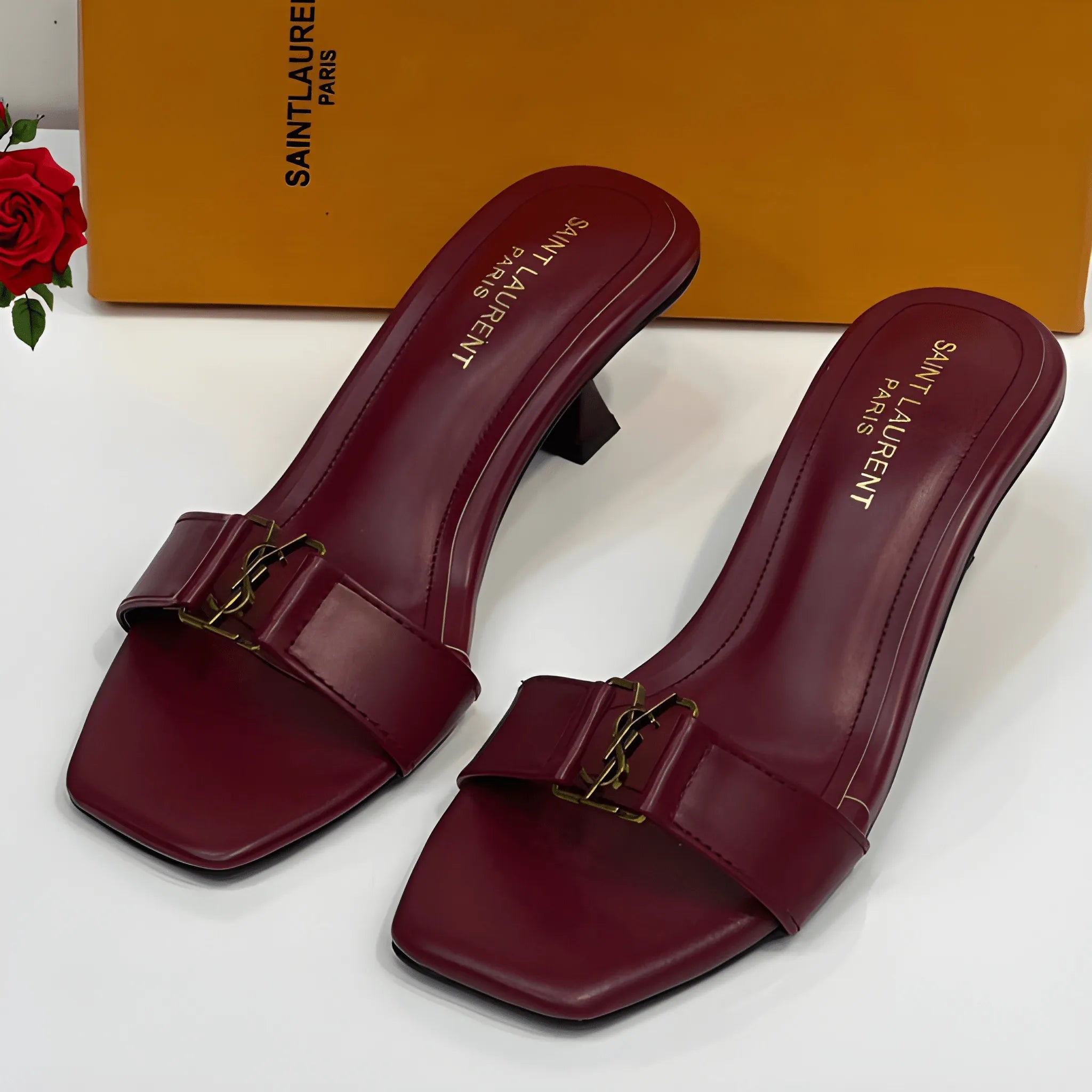 Slim Point Kitten Heel - Maroon