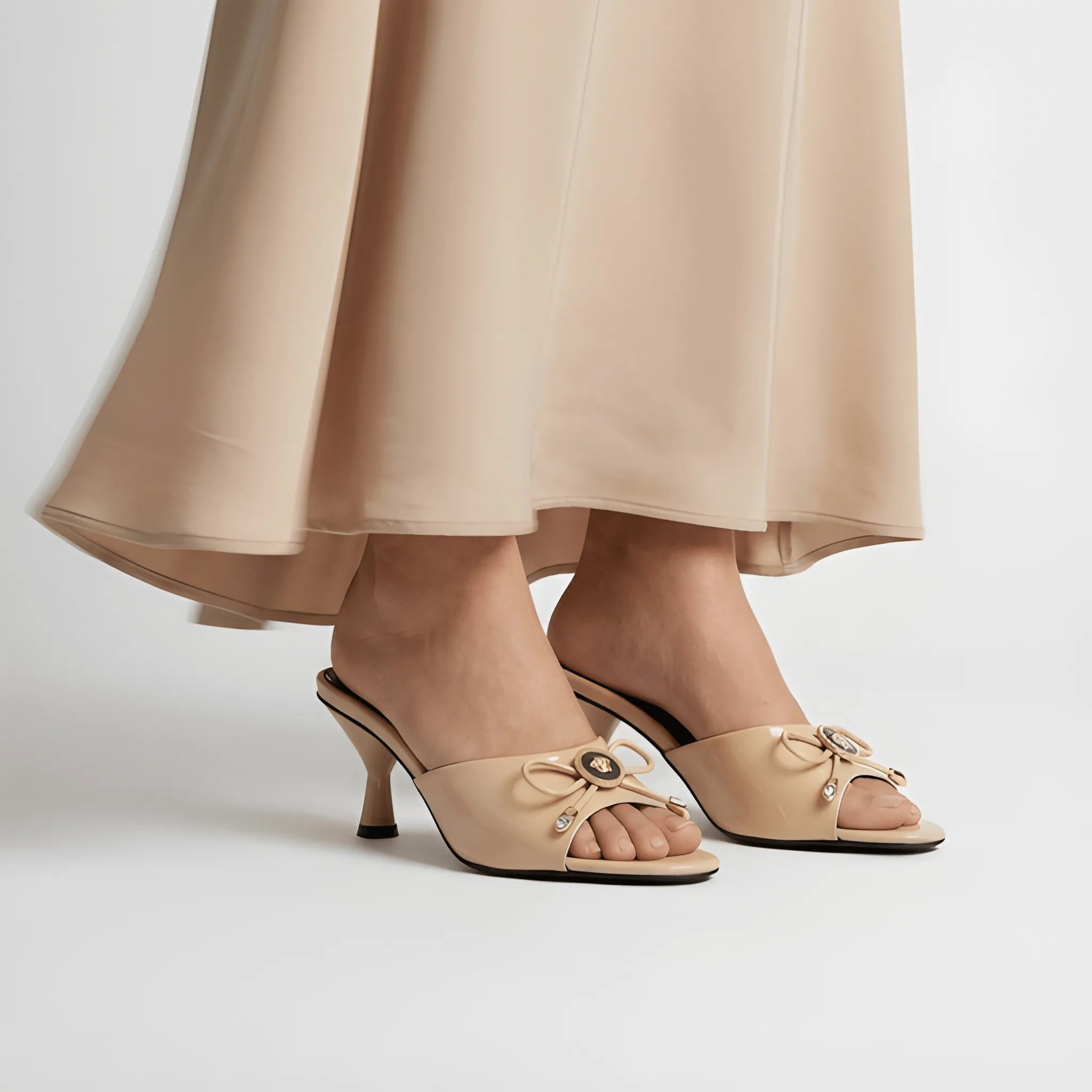 Slim Strap Tie Heel - Fawn