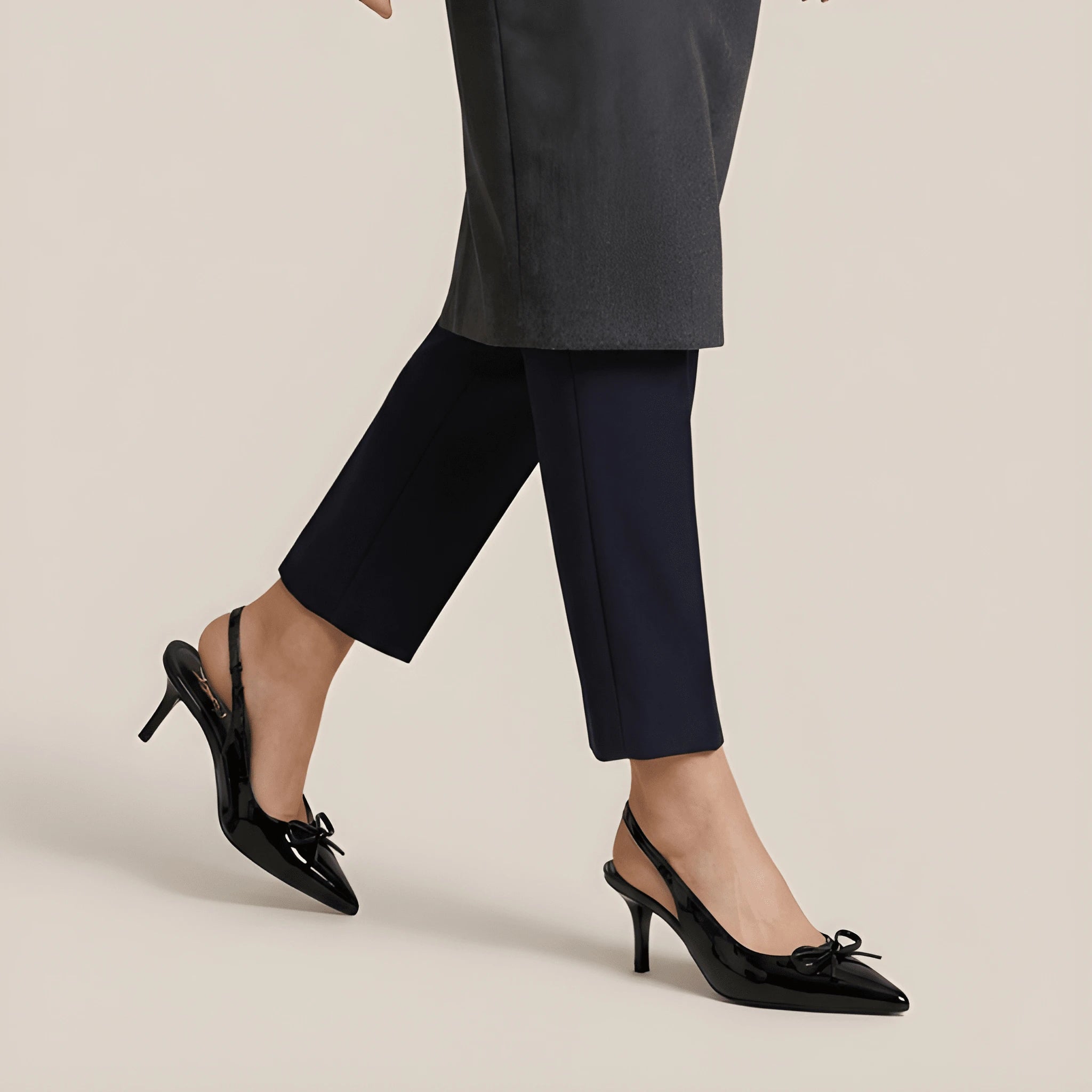 Soft Glam Bow Heel - Black