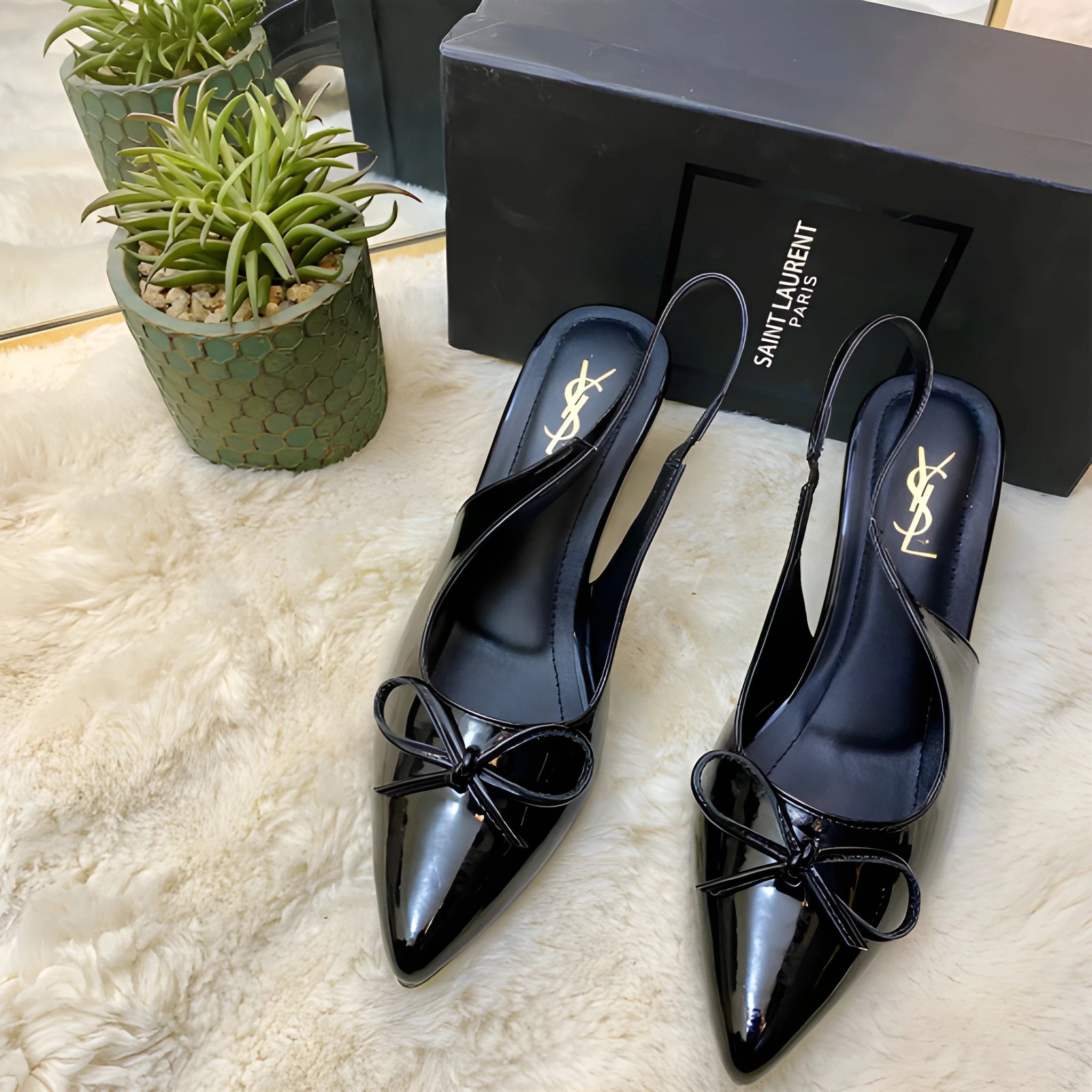Soft Glam Bow Heel - Black