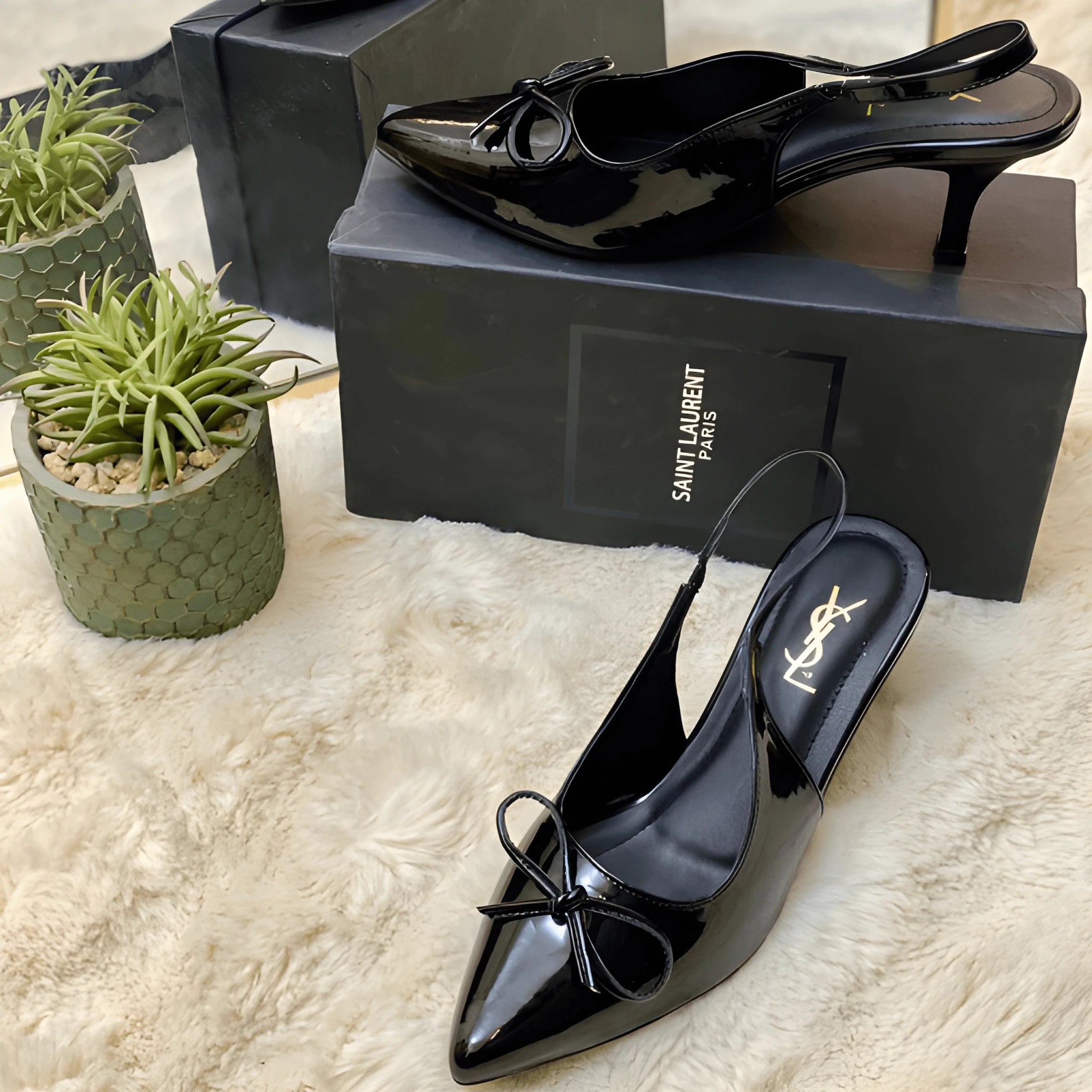 Soft Glam Bow Heel - Black