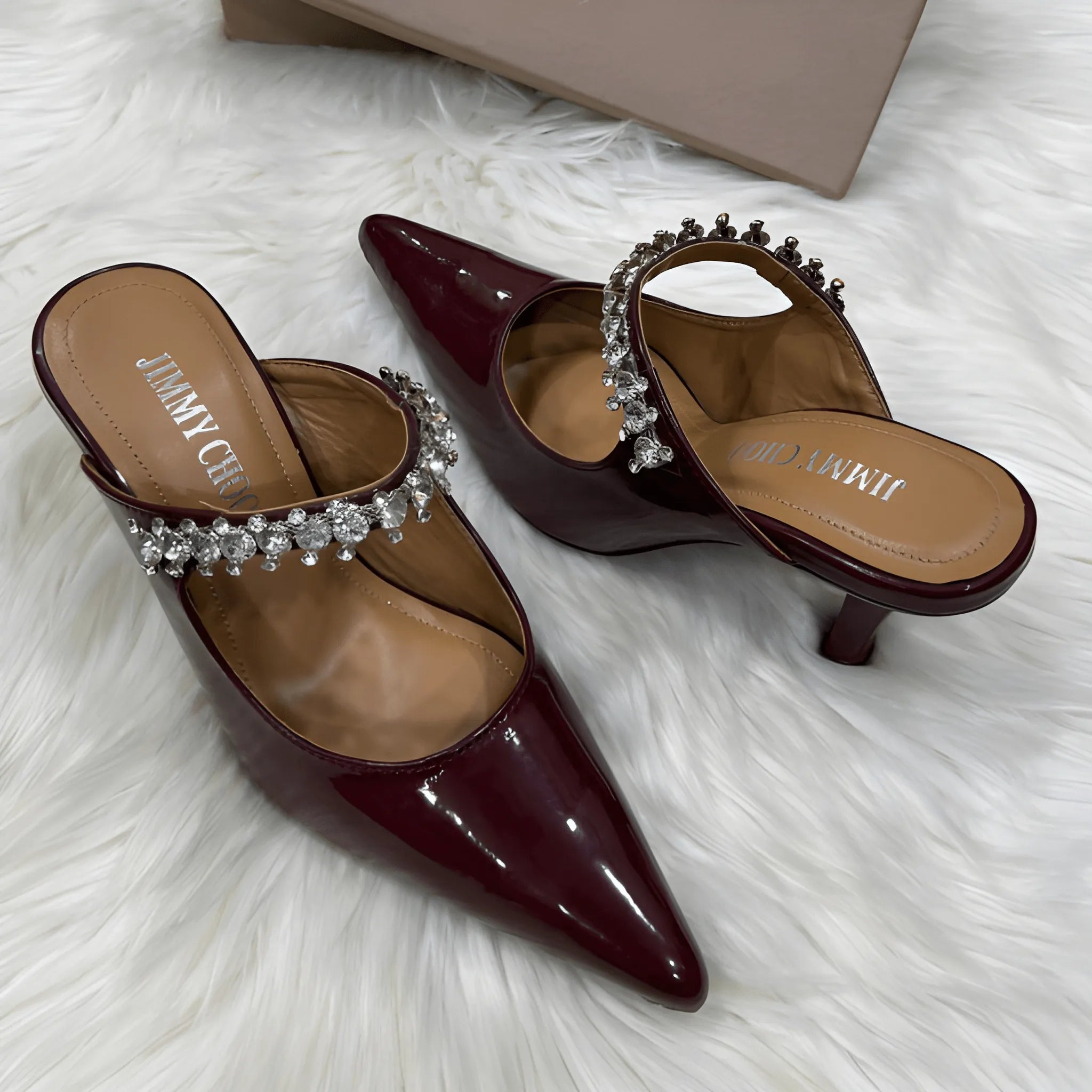 Sparkle Accent Heel - Maroon