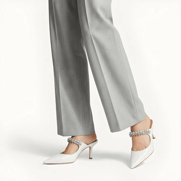 Sparkle Accent Heel - White