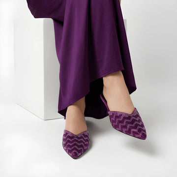 Stone Embellished Heel - Purple