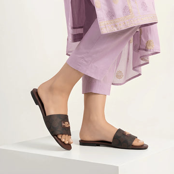 Stylish Flat Slide Slipper - Black