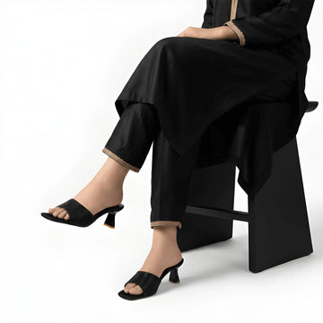 Stylish Party Wear Heel - Black