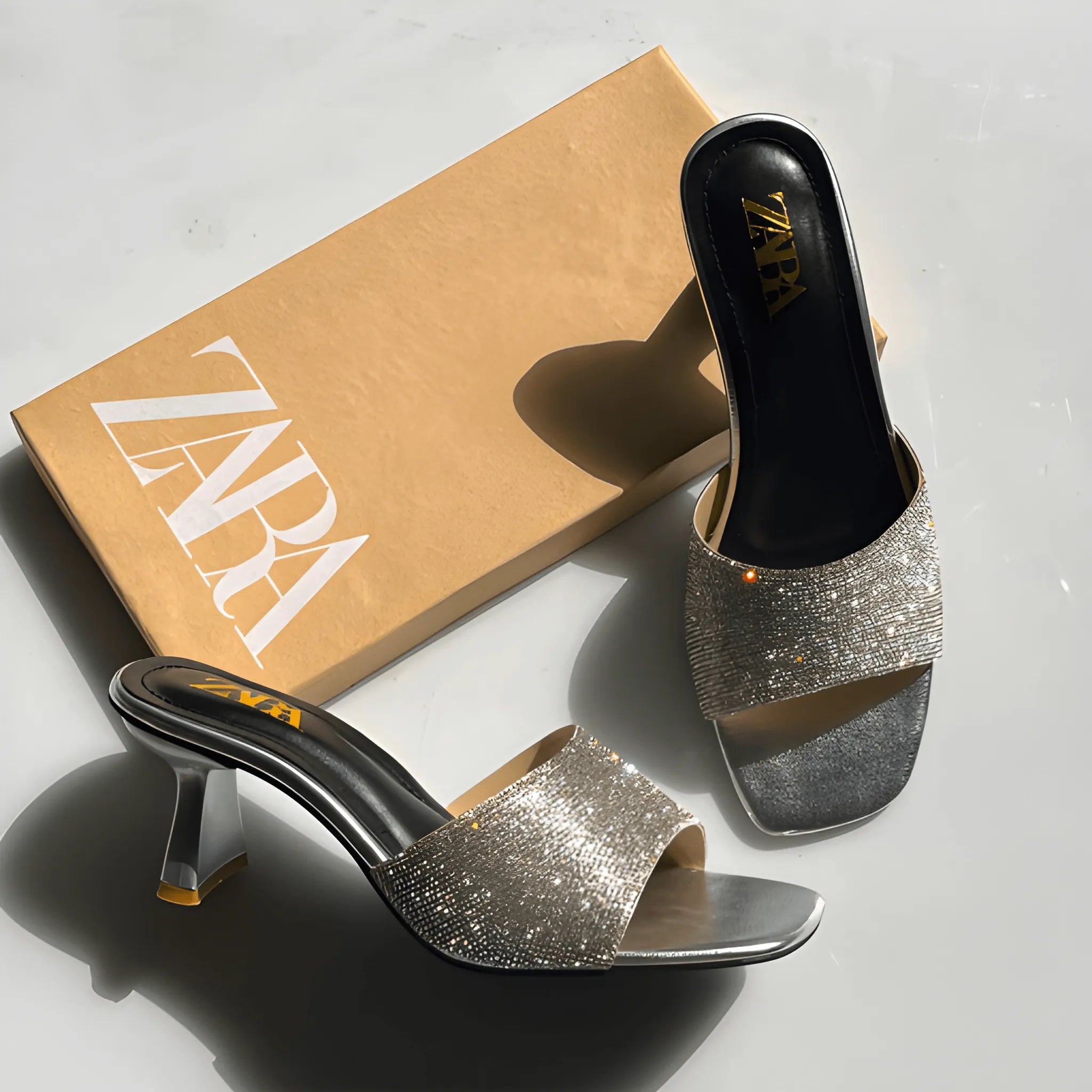 Stylish Party Wear Heel - Silver