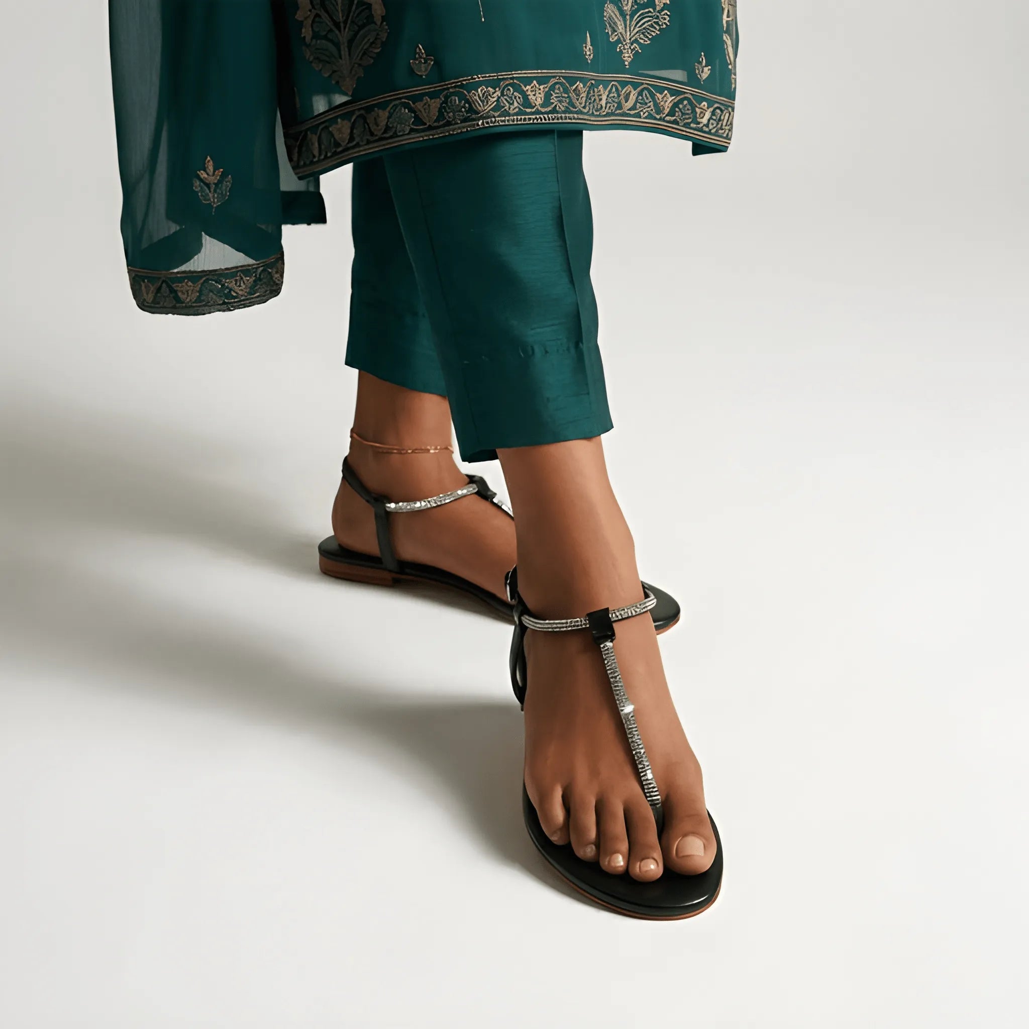 The Celestial Crystal Flat Slipper - Black