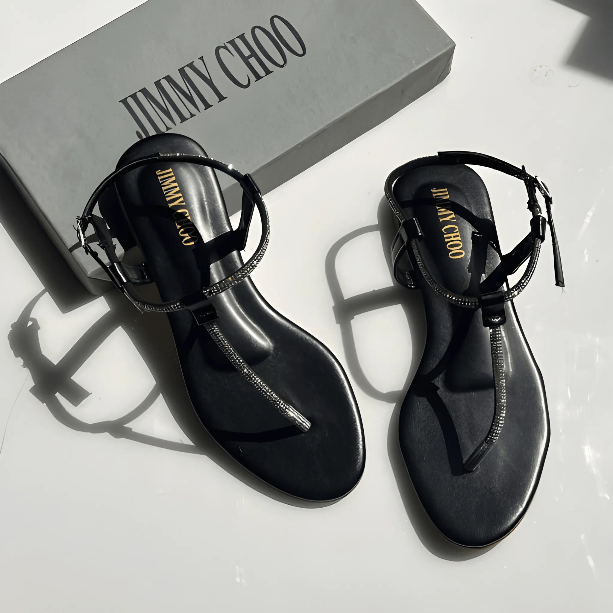 The Celestial Crystal Flat Slipper - Black