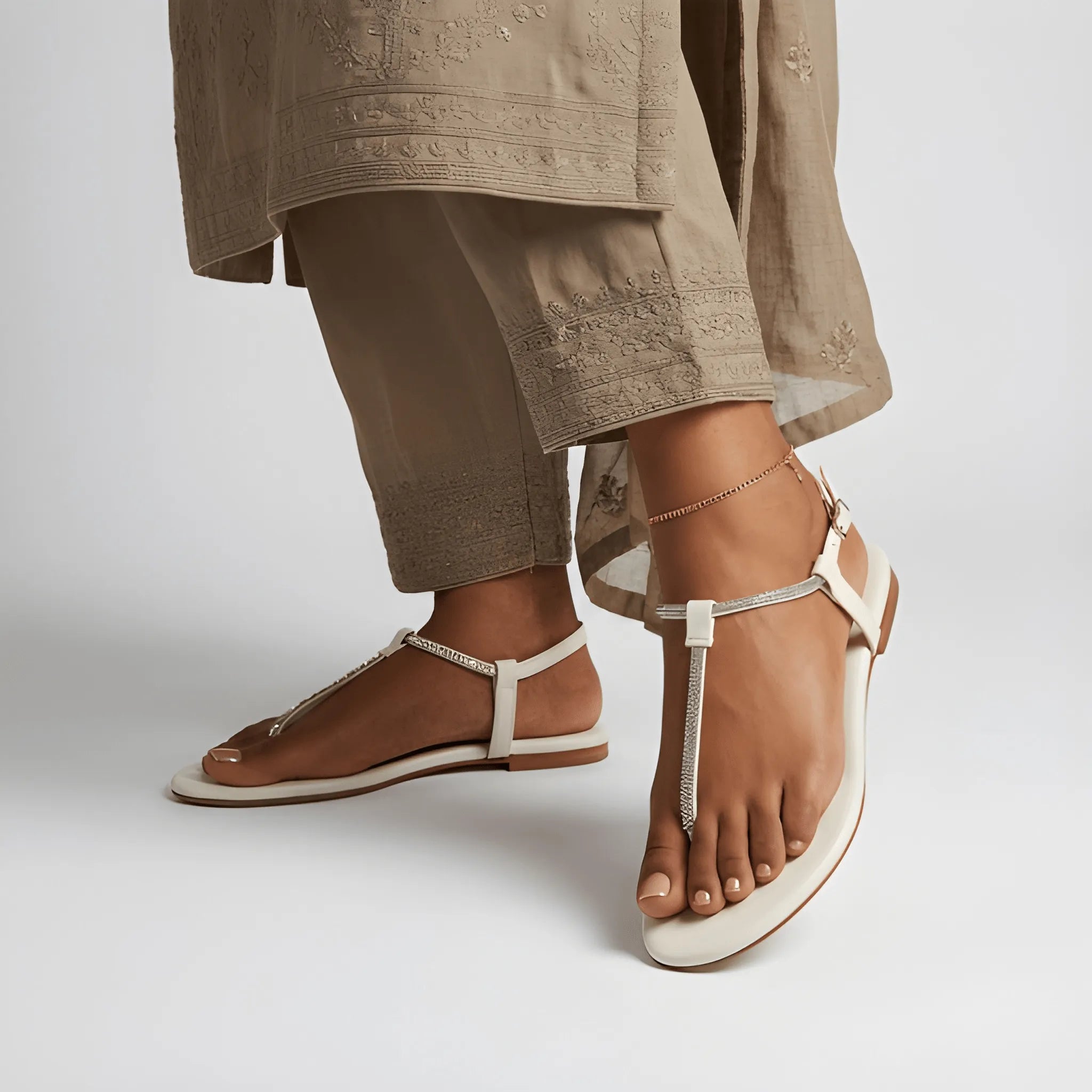 The Celestial Crystal Flat Slipper - White