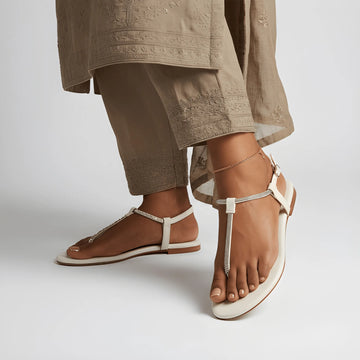 The Celestial Crystal Flat Slipper - White