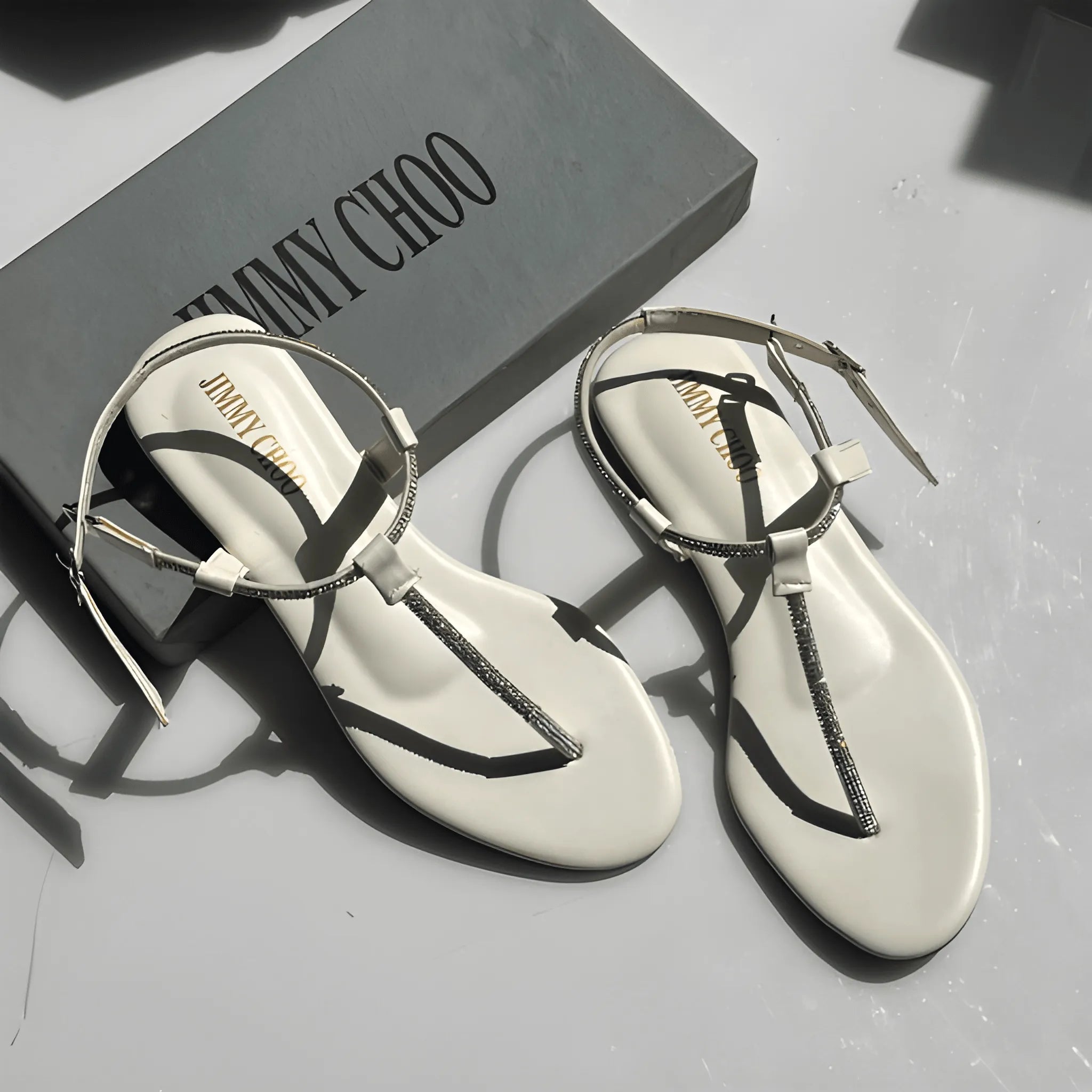 The Celestial Crystal Flat Slipper - White