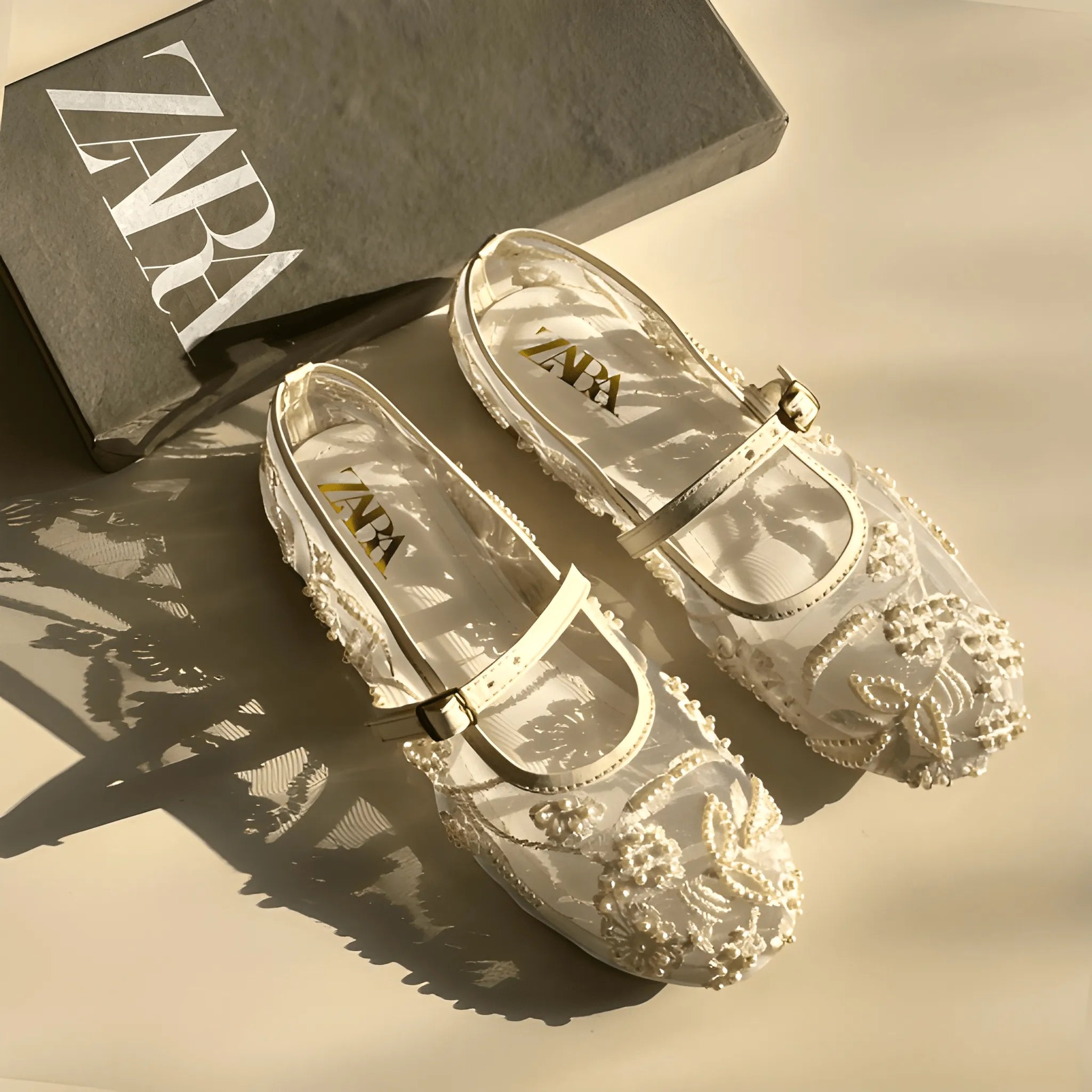 The Celestial Pearl Mesh Pump - White