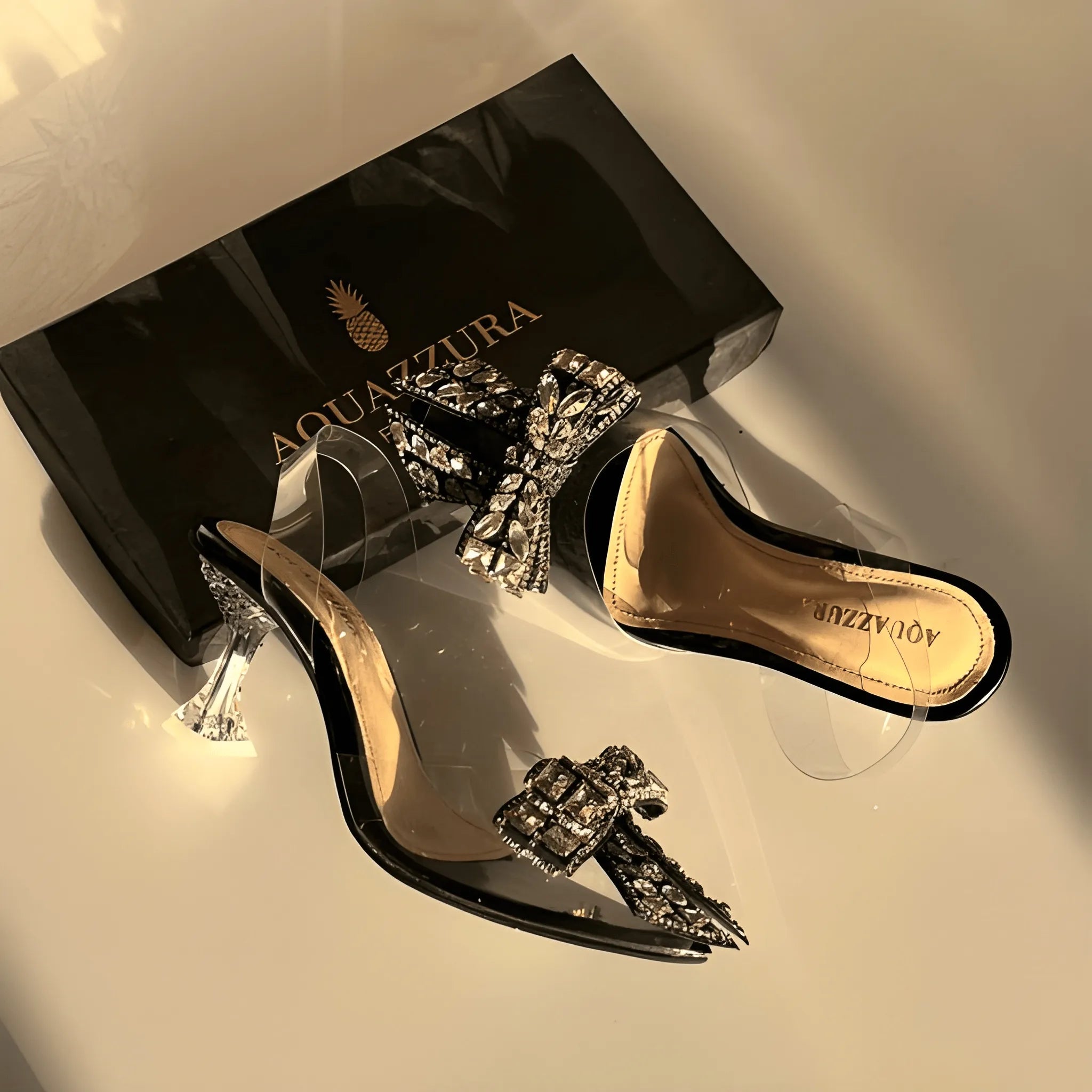 The Midnight Satin Heel - Black