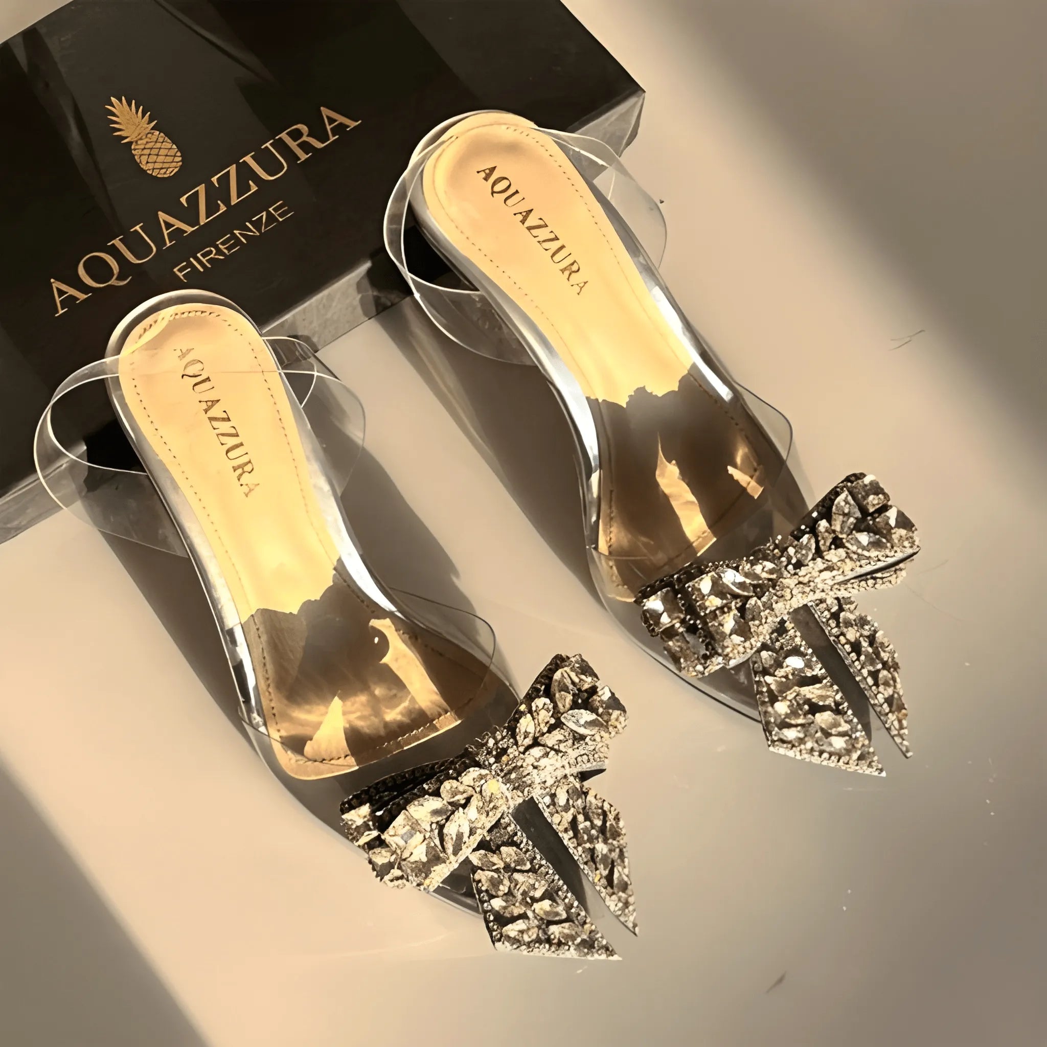 The Midnight Satin Heel - Silver