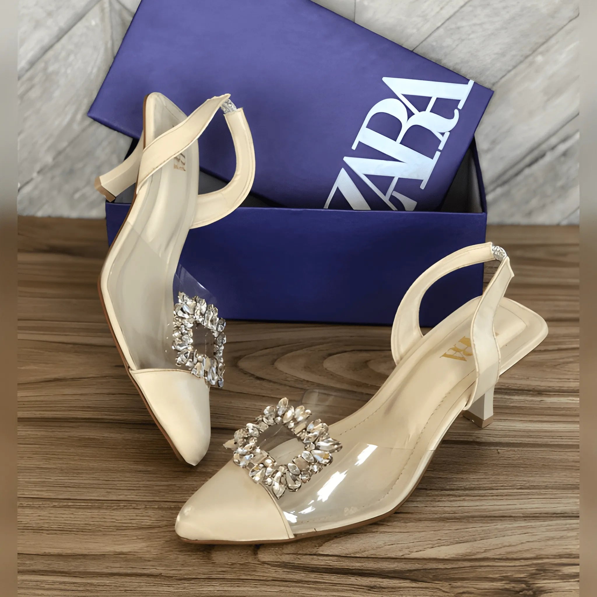 Transparent Kitten Heel - Fawn